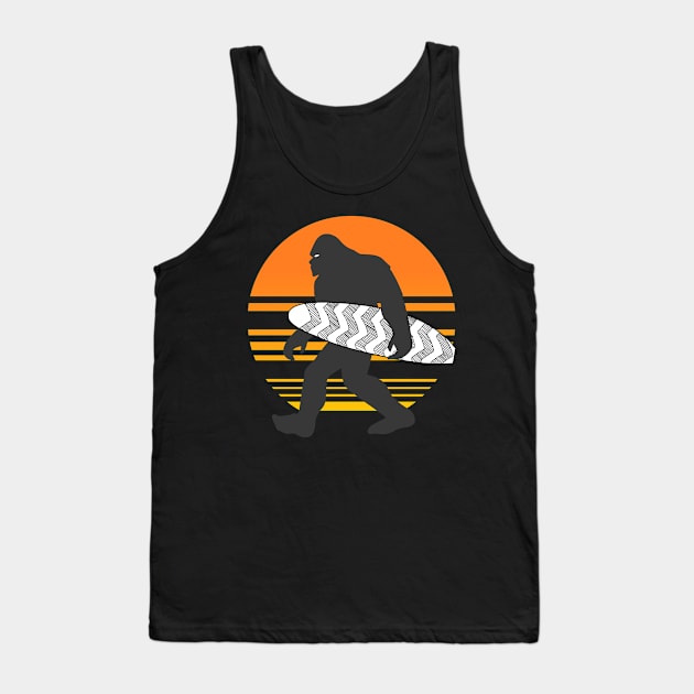 Bigfoot Surfing, Hide Seek and Go Surf Tank Top by Bluebird Moon